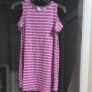 Gymboree Striped Dress with Pink and White Accents